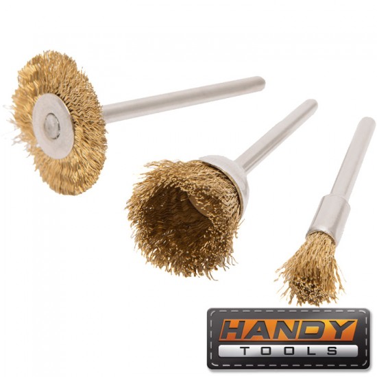 Βουρτσάκια mini Ορειχάλκινα με Αξονάκι 3τμχ. Handy