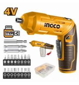 Κατσαβίδι Μπαταρίας 4V Li-Ion με Ενσωματομένη Μπαταρία USB Type-C Σετ 19 τεμ.