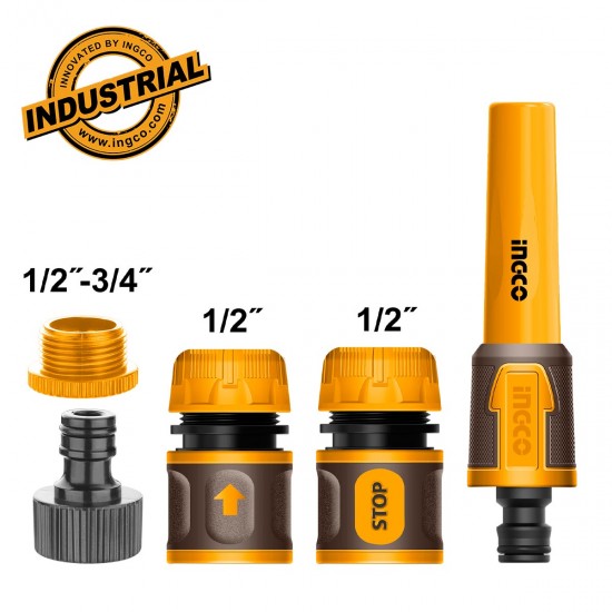 Εκτοξευτής Ακροφύσιο Νερού με 4 Εξαρτήματα - Ταχυσύνδεσμοι Λάστιχου