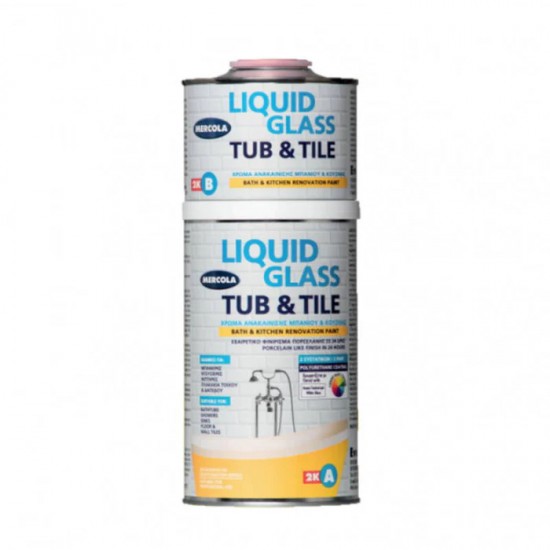 LIQUID GLASS TUB & TILE Σμάλτο 2 Συστατικών Ανακαίνησης Μπάνιου και Κουζίνας