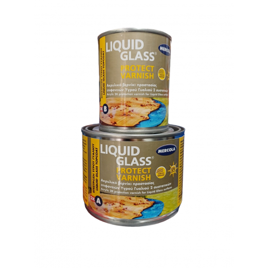 LIQUID GLASS PROTECT VARNISH Διαφανές Βερνίκι Προστασίας Επιφανειών που Έχει Εφαρμοστεί LIQUID GLASS