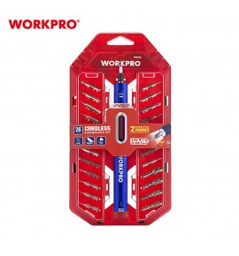 ΕΠΑΝΑΦΟΡΤΙΖΟΜΕΝΟ ΚΑΤΣΑΒΙΔΙ 3,6V-Li ΣΕΤ 26τμχ ΣΕ ΚΑΣΕΤΙΝΑ WP460004 WORKPRO