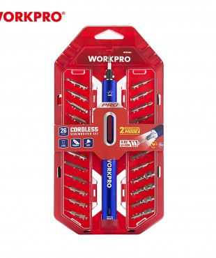 ΕΠΑΝΑΦΟΡΤΙΖΟΜΕΝΟ ΚΑΤΣΑΒΙΔΙ 3,6V-Li ΣΕΤ 26τμχ ΣΕ ΚΑΣΕΤΙΝΑ WP460004 WORKPRO